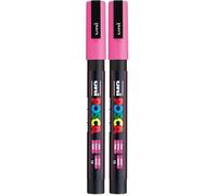 uni-ball 186528 - Marqueur POSCA à pointe ogive fine, rose (Lot de 2)