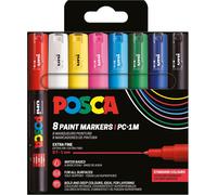 Uni-Ball 186758 Marker Set, 8 Stylos Acryliques Pc-1mc, Marqueur Permanent 0,7-1 Mm Pointe Ogive[Z711]