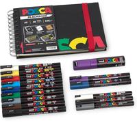 Uni-Ball 186826 - Marker Set, Étui De 8 Stylos Acryliques Pc-5m, 1.8 - 2.5 Mm, 6 Couleurs Standard + 2 Couleurs Spéciales Changeantes