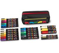 Uni-Ball 186826 - Marker Set, Étui De 8 Stylos Acryliques Pc-5m, 1.8 - 2.5 Mm, 6 Couleurs Standard + 2 Couleurs Spéciales Changeantes