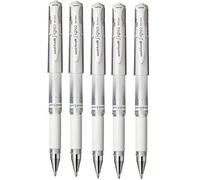 Uni-Ball - 5 Stylos Rollers Encre Gel - Signo Broad Blanc - Pointe 1 mm Écriture Large - Roller Créatif pour Carterie et Loisirs Créatifs - Mitsubishi Pencil