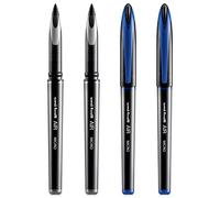 Uni-Ball Air Micro UBA-188-M Lot de 4 stylos roller fins 0,5 mm Encre noire et bleue