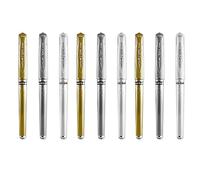 Uni Ball Assortiment de couleurs d'encre gel SIGNO Stylo métallique large um-153 3 de chaque couleur - Blanc doré/argenté Stylos (9)