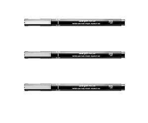 UNI-BALL BROCHE STYLO DE DESSIN FINELINER ULTRA LIGNE FINE MARQUEUR 0.05mm BLACK Ink Pack de 3]