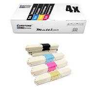 UNI-BALL Cartridge pour Data C301dn, C321dn, MC332dn, MC342 Séries - Remplacer OKI K C y M Cartouches d'origine Eurotone (Norme ISO 19798) 4er Set