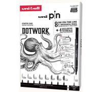 Uni-Ball Coffret D'initiation Uni Pin Dotwork, 9 Pièces