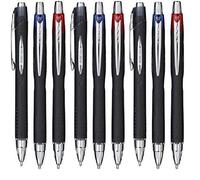 Uni Ball Couleurs Assorties Jetstream Rétractable Pointe Large Stylo Roller Pointe 1mm & Clips à Séchage Rapide Encre Pigmentée pour Écriture Rapide 12 (3 Rouge/Bleu/Noir)