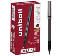 uni-ball - Deluxe Roller Ball Stick Waterproof Pen, Black Ink, Micro, Dozen 60025 (DMi DZ by uni-ball