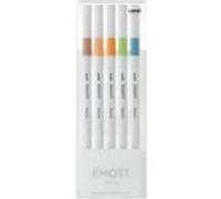Uni-Ball Emott No.6 marqueur 5 pièce(s) Beige, Bleu, Vert clair, Orange