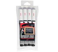UNI-BALL Etui de 4 marqueurs craie Pte conique fine CHALK Marker PWE3MS/4 0,9 - 1,3mm Blanc