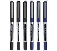 Uni-ball Eye Micro Ub-150 Gel Ink Pen - 0.5 mm - Pack of 6-3 x Black, 3 x Blue