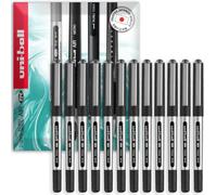 uni-ball Eye Micro UB-150E Lot de 12 stylos roller à encre gel 0,5 mm Noir | Lisse, avec capuchon, résistant à l'eau, résistant à la décoloration, séchage rapide