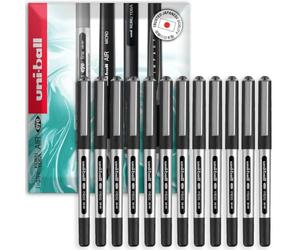 uni-ball Eye Micro UB-150E Lot de 12 stylos roller à encre gel 0,5 mm Noir | Lisse, avec capuchon, résistant à l'eau, résistant à la décoloration, séchage rapide
