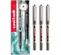 uni-ball EYE UB-157 Lot de 3 stylos rollers à pointe 0,7 mm dans un emballage cadeau Rouge vin