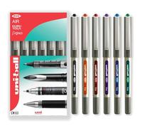 uni-ball EYE UB-157 Lot de 6 stylos roller à pointe 0,7 mm Livré dans un coffret cadeau