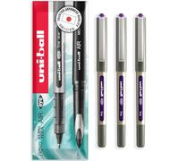 uni-ball EYE UB-157E Lot de 3 stylos roller à pointe 0,7 mm dans une enveloppe emballage cadeau Violet