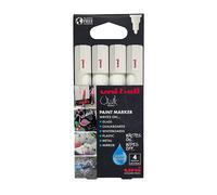 Uni-Ball F804500 522598 uni Chalk Marker, Broad Bullet Tip - White, Pack of 4 4