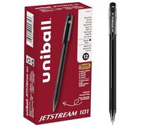 Uni-ball Jetstream 101 1768011 Lot de 12 stylos à bille, pointe grasse, encre noire