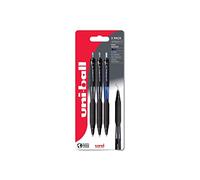 uni-ball Jetstream Lot de 101 stylos à bille à encre gel rétractable, pointe 0,7 mm, écriture et coloriage fluides, encre unie super résistante à l'eau sèche instantanément Noir/bleu