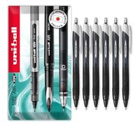 uni-ball Jetstream Sport SXN-150S Lot de 6 stylos roller rétractables - 1,0 mm - Encre noire - Dans un coffret cadeau
