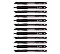Uniball - Laknock - Stylo À Bille Rechargeable - Pointe Moyenne Rétractable - Encre Noire - Lot De 12