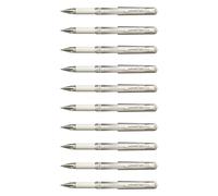 Uni-Ball Lot De 10 Rollers Encre Gel Signo Broad Um153 Grip Pointe Large 1mm Blanc
