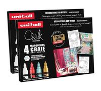 Uni-Ball Lot De 2 Marqueurs Craie Chalk Marker, Coffret Noël Tradition