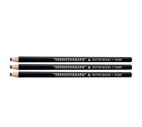 UNI-BALL Lot de 3 Crayons gras DERMATOGRAPH 7600 Multi support Taille facilitée Noir