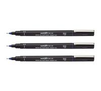 Uni-Ball Lot De 3 Feutres Technique Pointe Fine Pin 05200 B 0,5mm Bleu