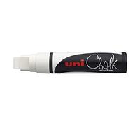 Uni-Ball 186601 - Marqueur pour fenêtres et craie UNI CHALK PWE-17K 15 mm, avec pointe biseautée large, blanc