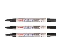 Uni-Ball Lot De 3 Marqueurs Paint Marker Px21 Pointe Conique Fine 0,8 - 1,2mm Noir
