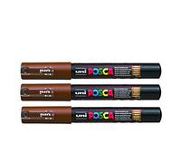 UNI-BALL Lot de 3 Marqueurs peinture POSCA PC-1MC, marron