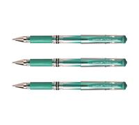 Uni-Ball Lot De 3 Rollers Encre Gel Signo Broad Um153 Grip Pointe Large 1mm Vert Métal