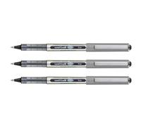 Uni-Ball Lot De 3 Stylos Roller Encre Liquide Recyclé Ub157e Pointe Moyenne Noir