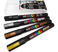 Uni-Ball Lot De 4 Marqueurs À Peinture Dans Un Étui Plastique Pc-3m - Tons Pastel[Z1753]