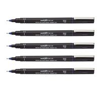 Uni-Ball Lot De 5 Feutres Technique Pointe Fine Pin 05200 B 0,5mm Bleu