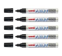 Uni-Ball Lot De 5 Marqueurs Pointe Conique Moyenne Paint Marker Px20 2,2 - 2,8mm Noir