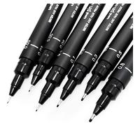 Uni-Ball Lot De 6 Feutres À Dessin Pointe Fine 0,03 À 0,8 Mm Noire