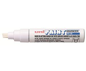 UNI-BALL Lot de 6 Marqueurs peinture à huile UNI PAINT PX30/BL, encre blanche, pointe extra large