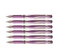 Uni-Ball Lot De 6 Rollers Encre Gel Signo Broad Um153 Grip Pointe Large 1mm Violet Métal