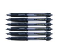 Uni-Ball Lot De 6 Stylos Bille Power Tank Sn220 Rétractable Grip Pointe Moyenne 1mm Noir