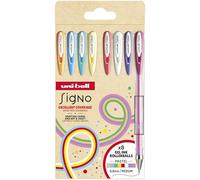 Uni-ball Lot de 8 rollers encre gel Signo Angelic Colours UM-120 0,8 mm
