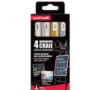 Uni-Ball Marqueur Craie Chalk Marker Pwe5m/4 Pf, Étui De 4