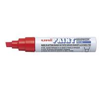 UNI-BALL Marqueur PAINT Marker PX30 Pte biseautée large 4-8,5mm Rouge | Pointe en biseau de 4 à 8,5 mm pour les grandes surfaces, résistante à l'eau et à la lumière