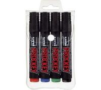 uni-ball Marqueurs indélébiles Prockey PM-122 – Paquet de 4 1,2 - 1,8 mm Couleurs assorties