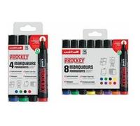 Uni Prockey - UNI-BALL - Uni Mitsubishi Pencil - Marqueur Permanent Inodore PM122 - Multisupport, Base Eau, Sans Odeur - Pointe Conique Moyenne 1,2-1,8 mm - Emballage Zéro Plastique, Lot de 4 Couleurs