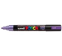 UNI-BALL Marqueur Pte conique moyenne POSCA PC5M 1,8-2,5mm Violet Métal | Marqueur à encre pigmentée à base d'eau, couvrant, pour presque toutes les surfaces, pointe remplaçable