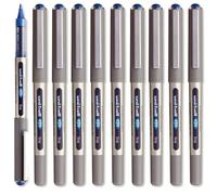 Uni-ball - Mitsubishi Pencil - Eye Fine UB-157 - Lot de 10 Stylos Bleus Encre Liquide Super Ink - Roller Pointe Moyenne 0,7 mm - Écriture Fluide Anti-Fraude