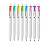uni-ball One Dream UMN S Lot de 8 stylos à encre gel rétractables 0,7 mm Corps blanc Encre multicolore