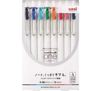 Uni Ball One Gel Ink Ballpoint Pen 0.38mm, Pack Of 8 Colours Umns388c